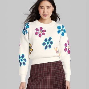 WILDFABLE crewneck floral sweater